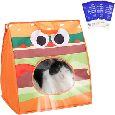 Draagtas voor Huisdieren - Reismand Kat - Koel Reizen - Ingebouwd IJspak - 44x42x3 cm - Oranje