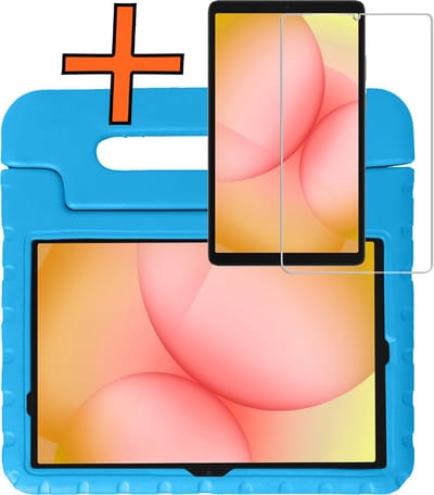 Hoesje - Geschikt voor Samsung Galaxy Tab A11 Plus - Met Screenprotector - Kinderhoes Shockproof Bumper - Kidsproof Case - Tablet Hoes - Kinder Hoes Cover - Blauw