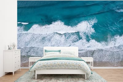 Behang - Fotobehang Strand - Zee - Water - Blauw - Breedte 400 cm x hoogte 300 cm