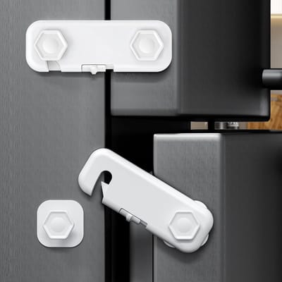 Dailygoods - TRILINK Kabinetsloten voor Baby's 6 pak, Babyproofing Baby Veiligheidssloten, kinderbeveiliging voor Kasten, Koelkast Sloten voor Kinderen, kinderveiligheidssloten, Sterke Kleefstof Geen Boren