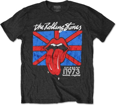 The Rolling Stones - London European '73 Heren T-shirt - S - Zwart