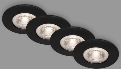 BRILONER Kulana - Set van 4 LED Inbouwspots - dimbaar - badkamerverlichting - Ø9 cm - IP44 - 4.9 W - 480 Lm - 3.000 K - zwart