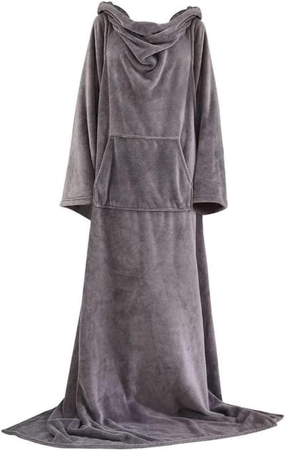 Draagbare Deken - Elektrische Plaid - Warm Blijven - Met Mouwen - 120 x 180 cm - Grijs