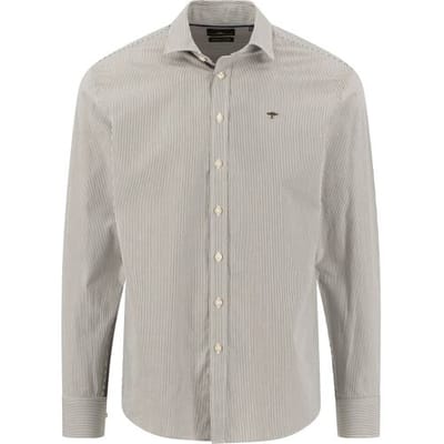 Fynch-Hatton Overhemd Essential Fine Stripe Button-Down Donker Khaki / male