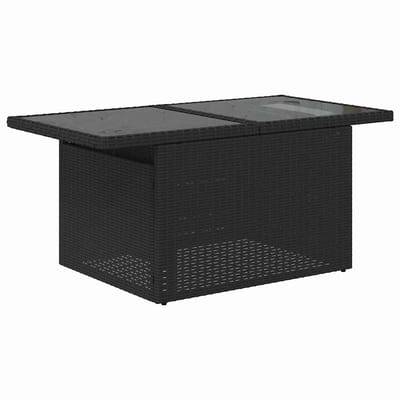 vidaXL Tuinbank Set met kussen met opslag 8 pcs Zwart Poly rattan