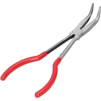 Oven Tangen Lange Neus Tangen Multifunctioneel Sieraden Maken Verwerkingsgereedschap(Gebogen Bek Tang 90 Graden ) gray