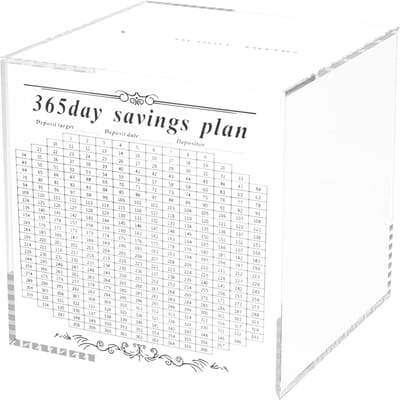 Transparant Spaarvarken Acryl Spaarvarkens voor Volwassenen Kubus Sparen Munten Opbergdoos Geldbesparende Pot Kinder Cadeau Sparen Geld Doel white