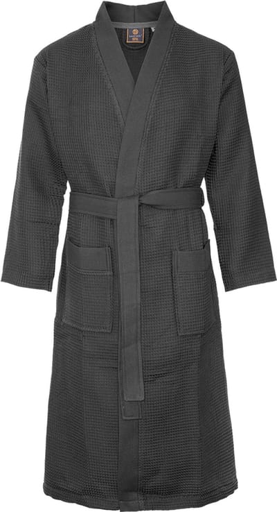 Sauna badjas wafel - grijze badjas unisex - biologisch katoen - kimono - wafel badjas dames - wafel badjas heren - wafel badjas - antraciet maat M
