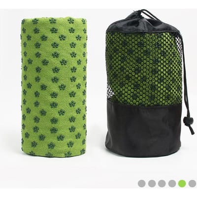 Serviette de Yoga Chaud Antidérapante Tapis de Pilates Couverture de Yoga Absorbante pour la Sueur Portable Tapis de Fitness Méditation Tapis d'Entraînement Actif Couverture de Voyage vert