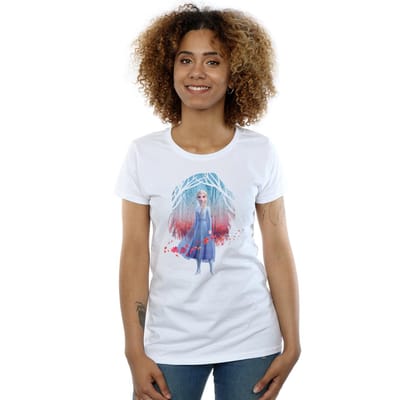Disney Dames/Dames Frozen 2 Elsa Vind De Weg Katoenen T-Shirt (Wit)