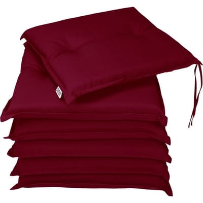 Detex Stoelkussens 6 stuks - Buiten Waterafstotend 43x39x5cm - Rood