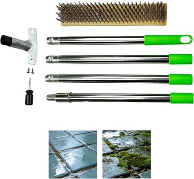 Terrasborstel - Vloer reiniger - Buiten schoonmaken - Verstelbare steel - 160 cm lengte - Uniek