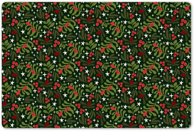 Placemats 45x30 cm - Placemat kunststof - 1 stuk - Kerst - Dennentak - Groen - Patroon - Borden onderleggers - Decoratie voor op tafel - Keuken tafeldecoratie accessoires - Vinyl onderlegger - Tafelversiering