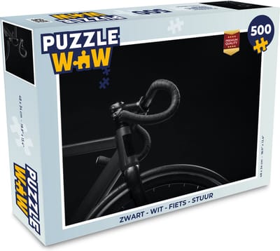 Puzzel Fiets - Stuur - Zwart - Wit - Legpuzzel - Puzzel 500 stukjes