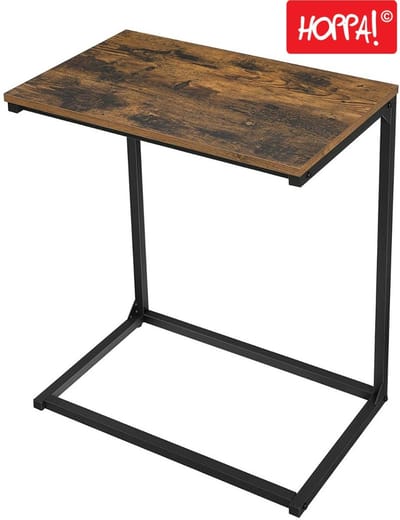 Hoppa! - Industriële Bijzettafel - Bruin/Zwart - 55 x 35 x 66 cm (B x D x H)