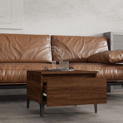 vidaXL - Bijzettafels - 2 - st - 50x46x35 - cm - bewerkt - hout - bruin - eikenkleur