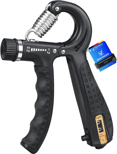 Thijox - Draagbare Gripkrachttrainer Met Tellende Antislip Onderarmtrainer, Verstelbaar van 5-60 kg, Ideaal voor Fitness, Dagelijkse Training, Vinger-