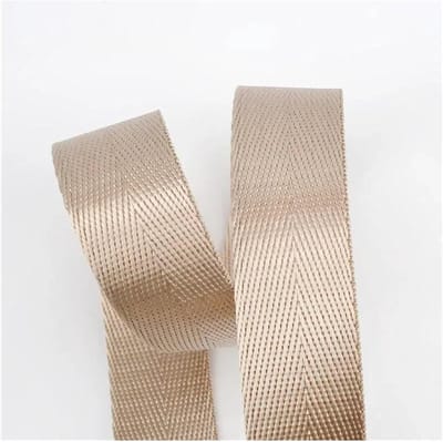 Webbing Strap 10 meter 20-50 mm nylon singelbanden linten voor riem, hondenhalsband rugzak riem per meter biaisbinding doe-het-zelf naaiaccessoires (RD001 - beige, 32 mm)