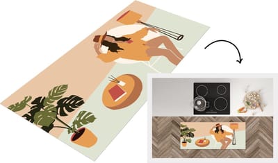 Keukenloper - Loper keuken - Vrouwen - Stoel - Zomer - 120x50 cm - Keukenloper vinyl