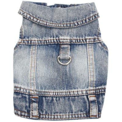 Animaux Chiens Jeans Manteau Veste Remorquable Denim Gilet Chat Chiot Printemps/Automne Vêtements Vêtements XS