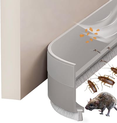 2-Pack Geluiddempende Deurborstels — 39-inch Rubberen Tochtstoppers — Stof-, Wind- en Insectenwerend — Afdichtstrips voor Spleten onder Slaapkamerdeuren — Verstelbare Deuronderafdichtingen — Geluidsisolerende Deurrubbers — 100 x 5 cm