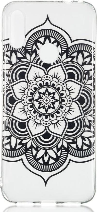 Shop4 - Geschikt voor Xiaomi Redmi Note 7 Hoesje - Zachte Back Case Lotus Zwart