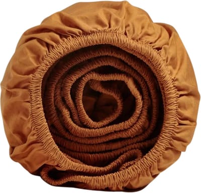 Yumeko hoeslaken percal katoen okergeel 90x200x30 - Bio, eco & fairtrade