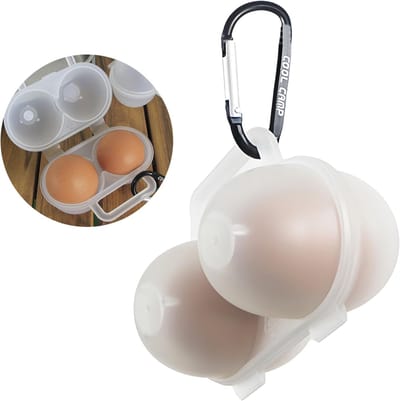 Draagbare Mini Eierhouder met 2 Roosters - Ideaal voor Camping, Picknick en Outdoor Activiteiten