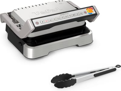 Tefal OptiGrill 2in1 GC773D - Intelligente Contactgrill - 9 Automatische Progamma's - Inclusief Tang - Gaarheidsindicator - 2000W - RVS
