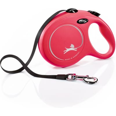 Flexi New Classic Tape - Hondenriem - Rood - L - 8 m - Grote en Actieve Honden