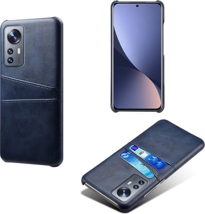 Backcover met Opbergvakjes + PMMA Screenprotector voor Xiaomi 12 Pro _ Blauw