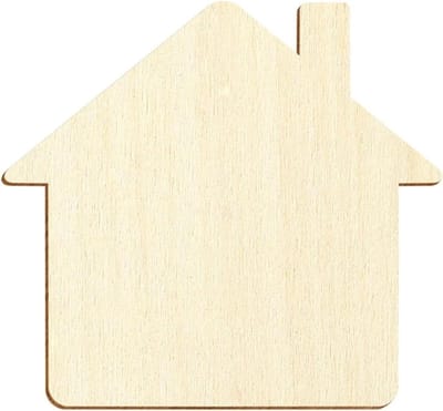 Houten Huis - Decoratie Huis - Hobby en Knutselen - Gelaserd Populierenhout - 5-40 cm Hoogte - Natuurlijk