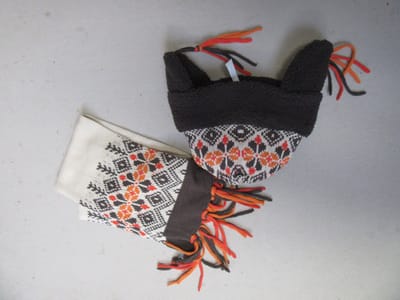 Muts + Sjaal - Jongen - Bruine tinten - 12 maand