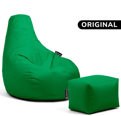 Casacomfy Premium Original - Complete Zitzak Set met Voetenbankje - Voor Volwassenen & Kinderen - Inclusief 200L Vulling - Groen