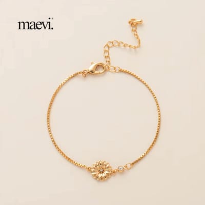 Maevi® Armband - Geboortebloem & Geboortesteen - Maand: April - Kleur: Goud - Hoge Kwaliteit - Luxe Armband - Kraamcadeau / Geboorte Cadeau / Verjaardag Cadeau - RVS / Roestvrijstaal - Verkleurt Niet - Armband / Bracelet - Inclusief Kado Verpakking