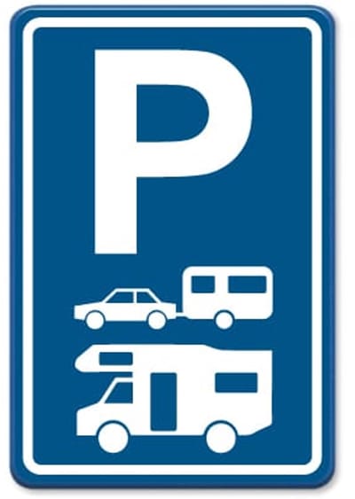 Parkeerbord Caravans en Campers - blauw - Weerbestendig Aluminium - 40x60 cm - Bevestiging: Zonder bevestiging (alleen het bord)