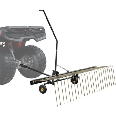 Désherbeur tracté 60  Râteau désherbeur de pelouse pour VTT ou tondeuse 24 dents