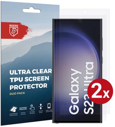 Rosso Screen Protector Ultra Clear Duo Pack Geschikt voor Samsung Galaxy S23 Ultra | Folie | 2 Stuks