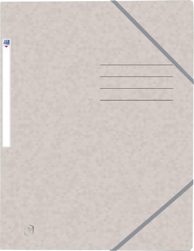 Oxford Top File + - elastomap - 3 kleppen - elastiek - A4 - beige - pak 10 stuks