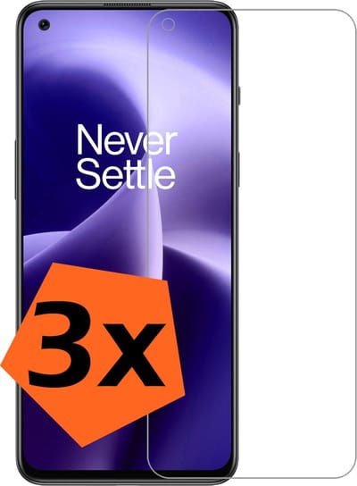 Screenprotector - 3 Stuks - Geschikt voor OnePlus Nord 2T - Extra Sterk - Gehard Glas - Beschermglas - Tempered Glass - Screen Protector