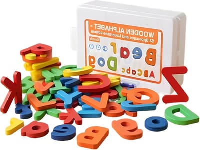 Alfabet Memory Spel - Houten Spelling Spellen - Leerspeelgoed Peuters - Interactieve Leerervaring - 52 Stuks - Multicolor
