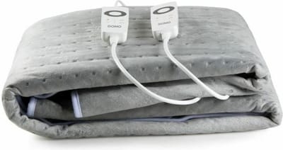 DOMO DO642ED Elektrische Deken - 140 x 160 cm - 2 Persoons - Warmtedeken - 6 Standen - Timer - Flanel Fleece - Grijs