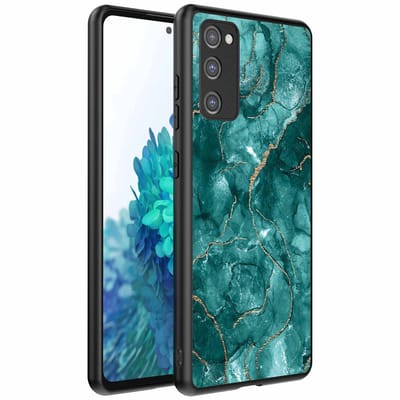 Geschikt voor Samsung Galaxy S20 FE Telefoonhoesje met marmer opdruk - TPU backcover case marble design - Goud Groen - Smartphonica geschikt voor Samsung Galaxy S20 FE