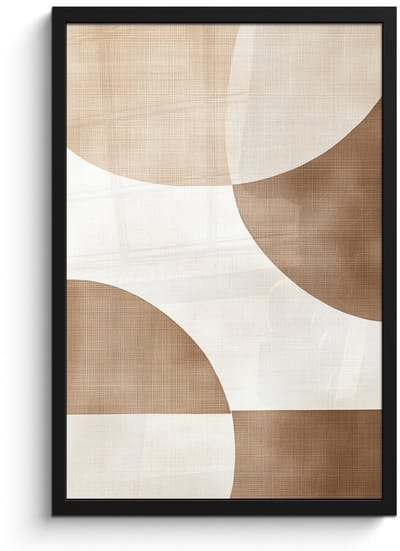 Poster in lijst - Fotolijst 40x60 cm - Posters - Snijdende cirkels - Overlappende vlakken - Posterlijst zwart - Decoratie - Wanddecoratie woonkamer - Muurdecoratie slaapkamer
