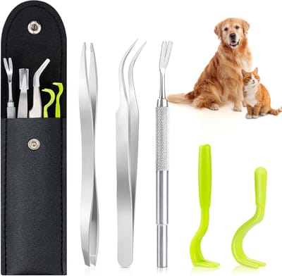 Famanu - Tekentang set - 5 stuks - RVS - Voor mensen en huisdieren