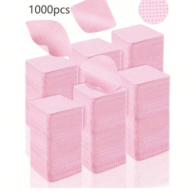 1000/200 stuks pluisvrije nagelreinigingspads, nagellakverwijderingspads van katoen, pads voor het reinigen van wimpers, zachte pads van niet-geweven stof voor acetonverwijdering, voor nagelvoorbereiding, gelnagellakverwijdering, nagellakafwassen en bescherming tegen wimperspatten