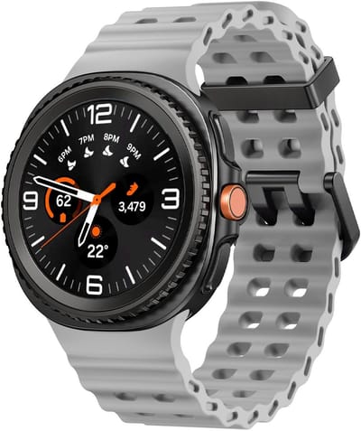 Siliconen bandje - geschikt voor Samsung Galaxy Watch 8 (40mm) / Galaxy Watch 8 (44mm) / Galaxy Watch 8 Classic - ocean stijl met gesp - grijs