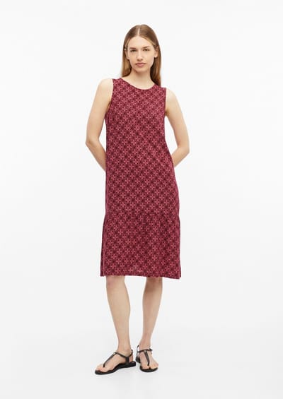 Mouwloze Geprinte Viscose Jurk met Rimpeling Dames s.Oliver
