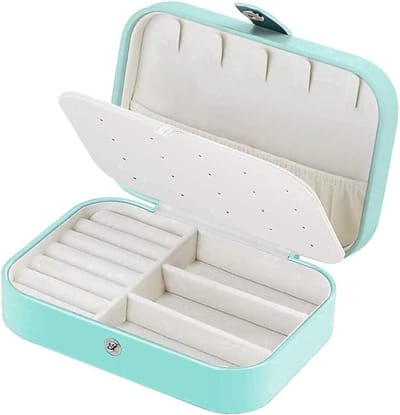 Sieradendoos Klein - Reis opberger - Sieraden organiseren - PU leer parelflanel - 165 x 115 cm - Groen