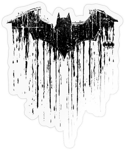Batman Bat Logo Distressed Sticker maat S (10 x 10 cm)